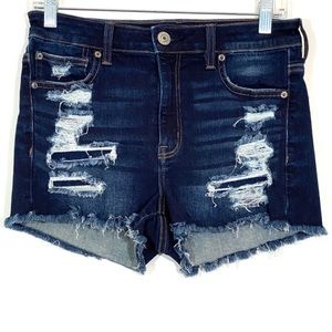 American Eagle Hi-Rise Shortie Distressed Cut Offs